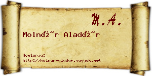 Molnár Aladár névjegykártya